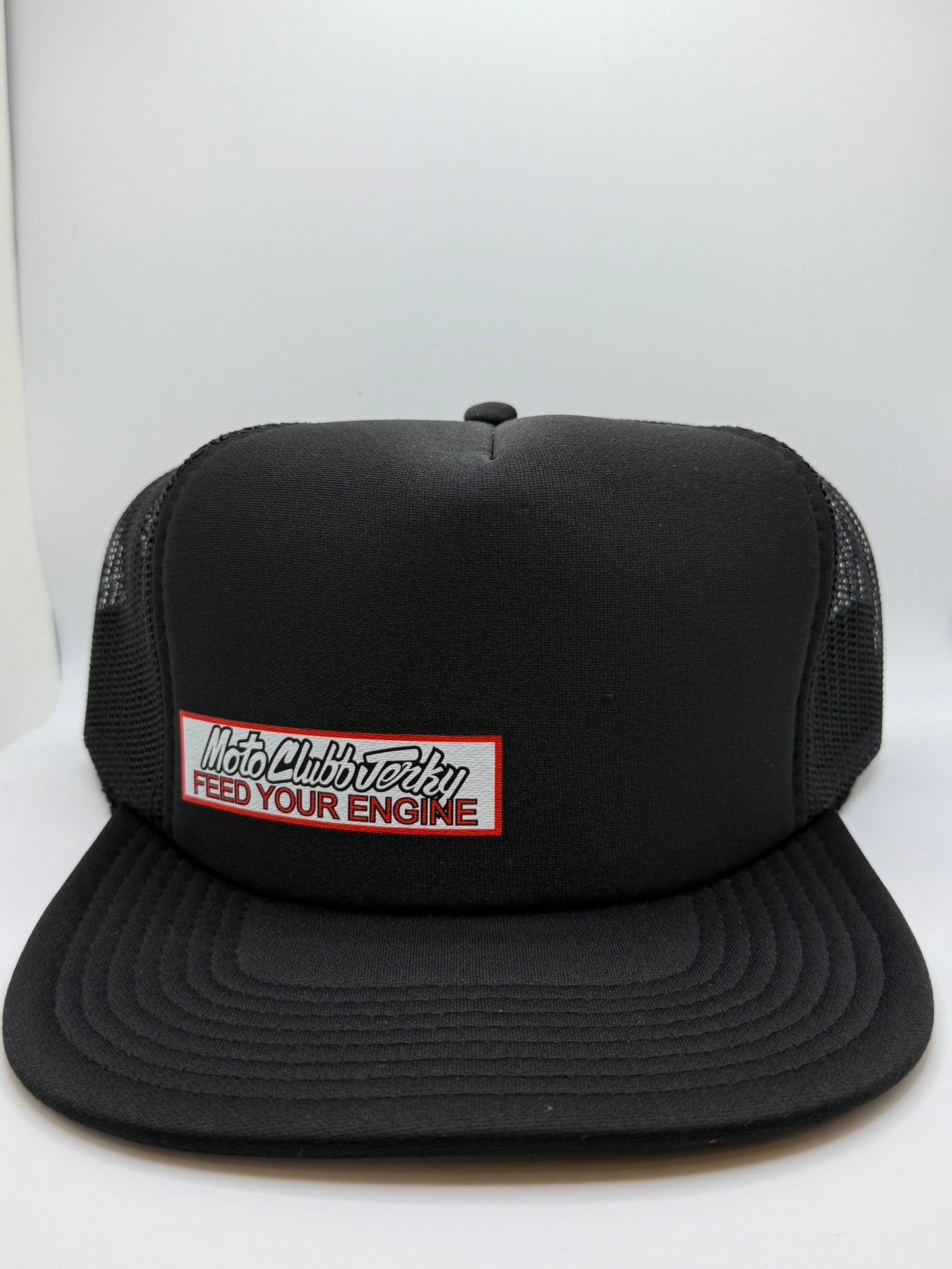 Motoclubbjerky Black flat bill SnapBack Hat