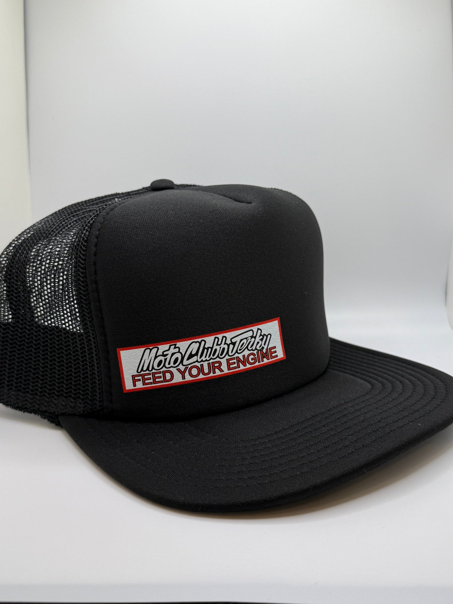 Motoclubbjerky Black flat bill SnapBack Hat